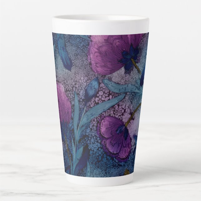 Tasse Latte floral fuchsia (Devant)