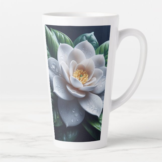 Tasse Latte Floral Gardenia blanc (Droite)