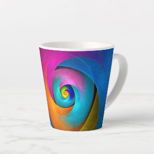 Tasse Latte Floral moderne Art Abstrait rose Bleu Motif #17