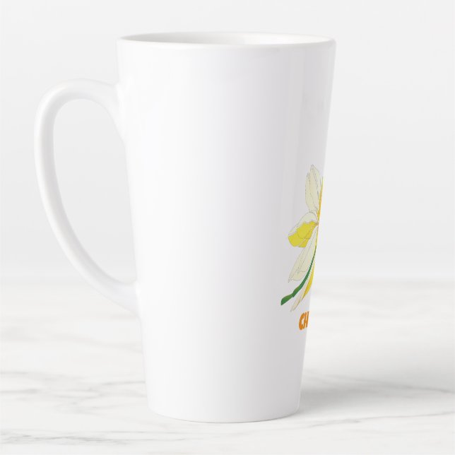 Tasse Latte floraux jaune pastel (Gauche)