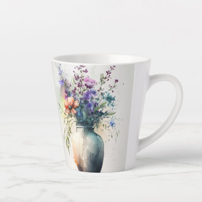 Tasse Latte Floraux multicolores #10 (Droite)