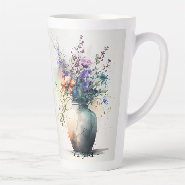 Tasse Latte Floraux multicolores #10 (Droite)