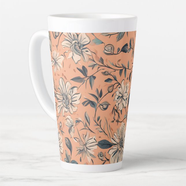 Tasse Latte Flore design grand (Angle gauche)