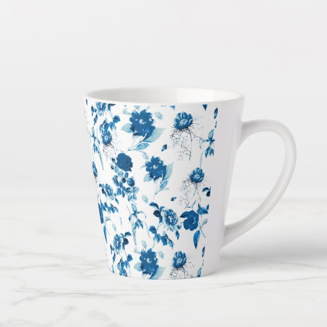 Tasse Latte Flore Latte Mug-Blue (Droite)
