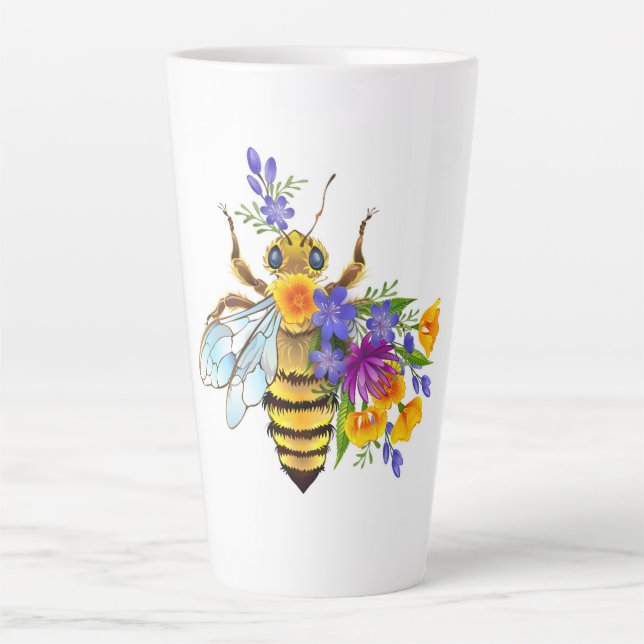 Tasse Latte Flower bee with wild plants (Devant)
