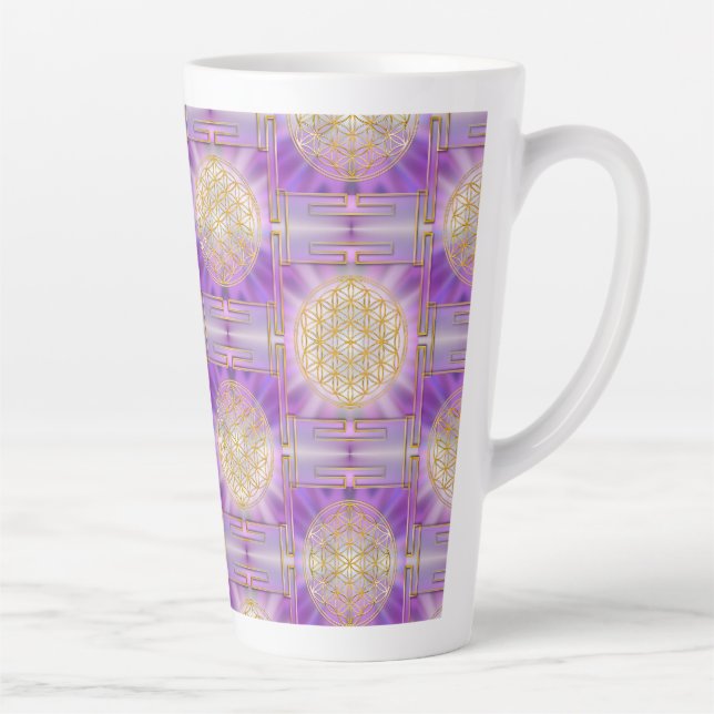 Tasse Latte FLOWER OF LIFE - Yantra seamless (Droite)