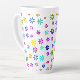 Tasse Latte Flower Power Shower - motif coloré 1