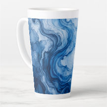 Flux Bleu Harmonieux Abstrait Bleu Blanc