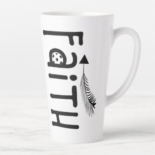 Tasse Latte Foi Inspirante Noir et Blanc Tribal