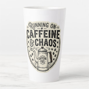 Tasse Latte Fonctionne à la caféine et au chaos - Cafetière vi