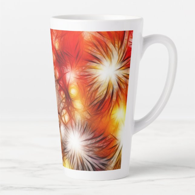 Tasse Latte Fond d'étoiles de feux d'artifice abstraits (Droite)