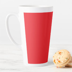 Tasse Latte Fond uni rouge solide