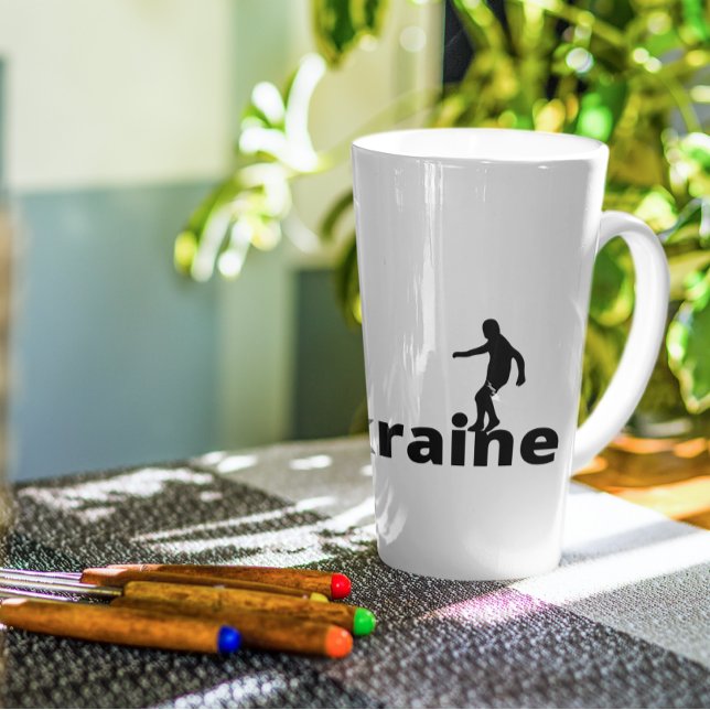 Tasse Latte Football ukrainien (Créateur téléchargé)