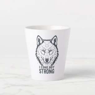 Tasse Latte Force et Résilience du Loup Solitaire