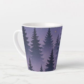 Tasse Latte Forêt de minuit sous les étoiles – Pin