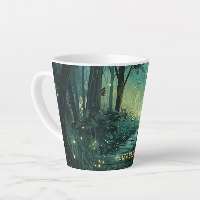 Tasse Latte Forêt Fée personnalisée (Angle gauche)
