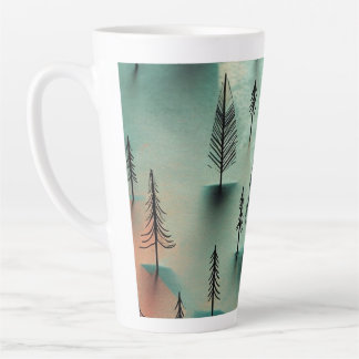 Tasse Latte Forêt hivernale