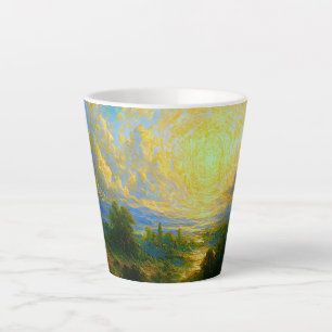 Tasse Latte Forêt Mystique Abstraite