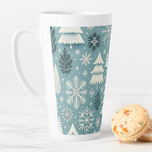 Tasse Latte Forêt Whimsy d'hiver