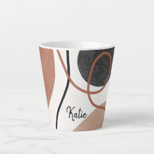 Tasse Latte Formes de forme libre Abstraites - Brown et noires