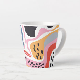 Tasse Latte Formes organiques abstraites colorées motif modern