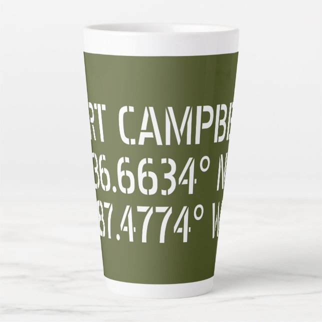 Tasse Latte Fort Campbell Latitude Longitude (Devant)