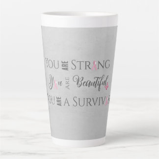 Tasse Latte Fort et beau | Survivant du cancer du sein