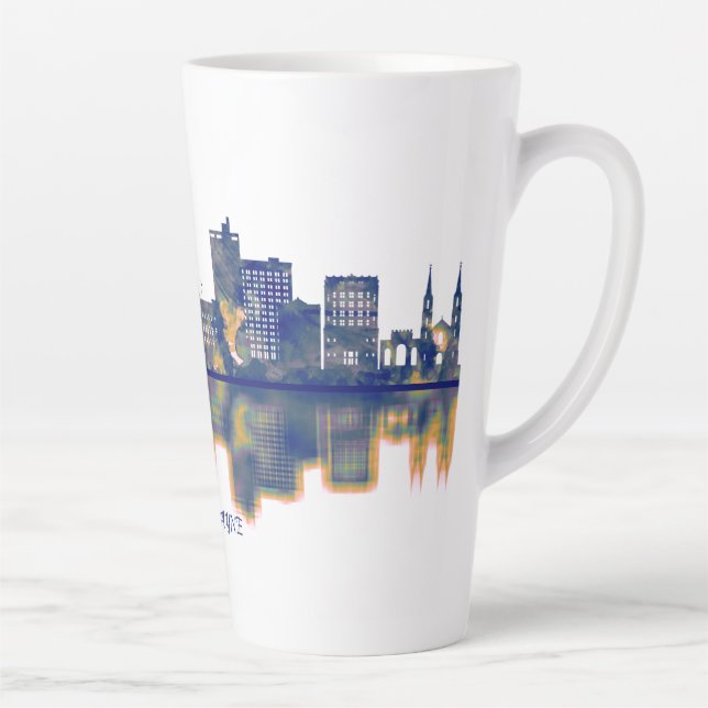 Tasse Latte Fort Wayne Skyline (Droite)