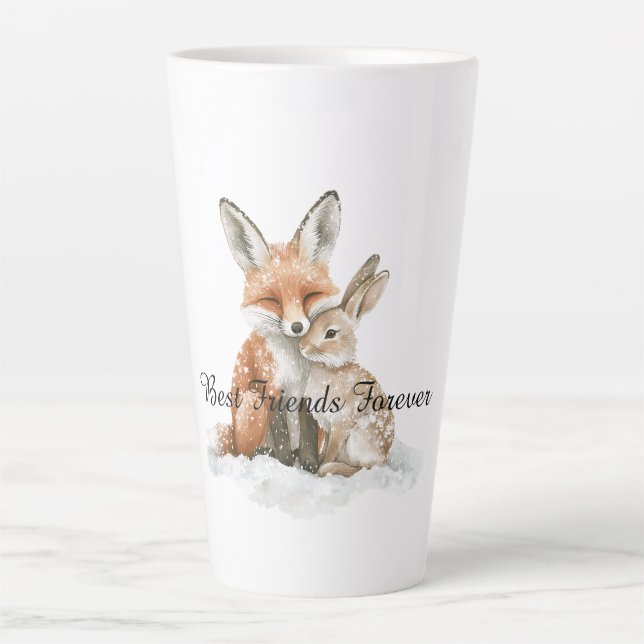Tasse Latte Fox Bunny Rabbit Best Friends Forever (Devant)