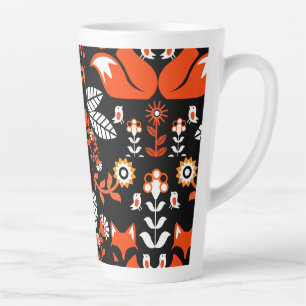 Tasse Latte Fox Nordic Scandinavian Folk Art nappe