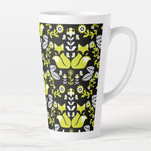 Tasse Latte Fox Nordic Scandinavian Folk Art nappe