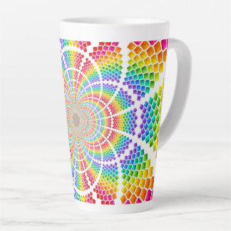 Tasse Latte fractale arc-en-ciel