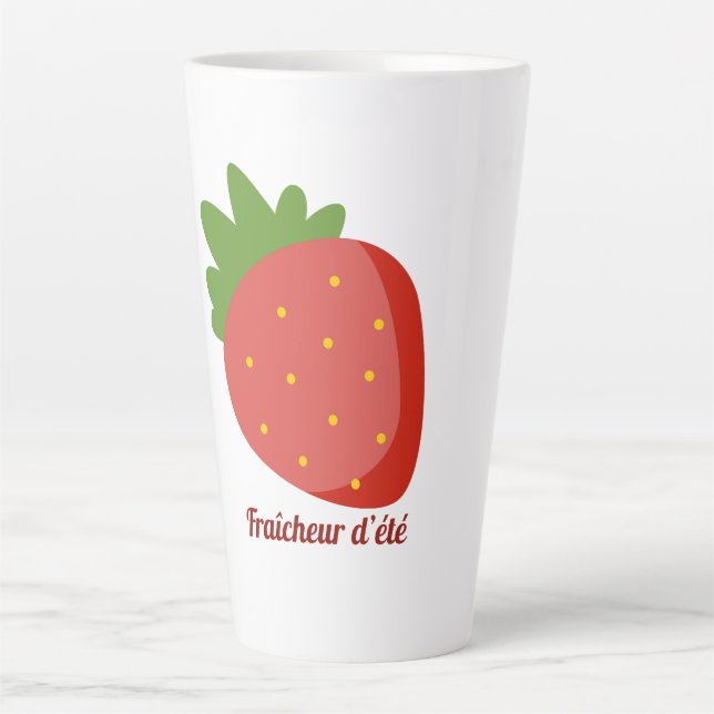 Tasse Latte Fraise Fraîcheur d'été (Devant)