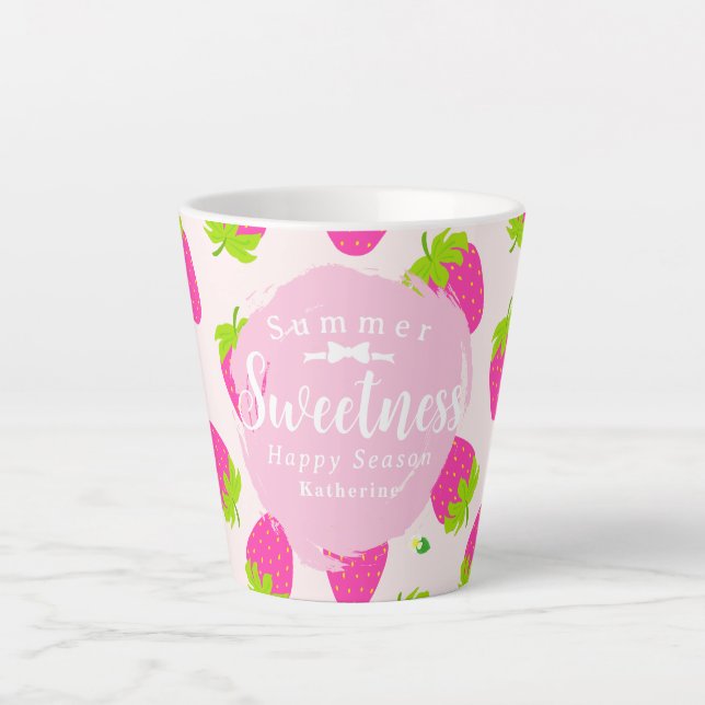 Tasse Latte Fraise rose (Devant)