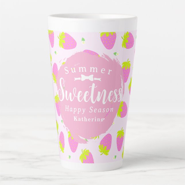 Tasse Latte Fraise rose (Devant)