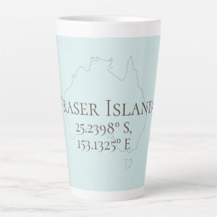 Tasse Latte Fraser Island Australie Latitude & Longitude