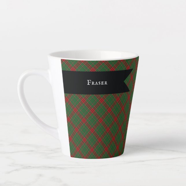 Tasse Latte Fraser of Castle Leathers Tartan Plaid Motif (Gauche)