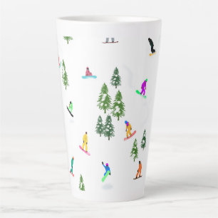 Tasse Latte Freeride Snowboardeur Design de snowboard
