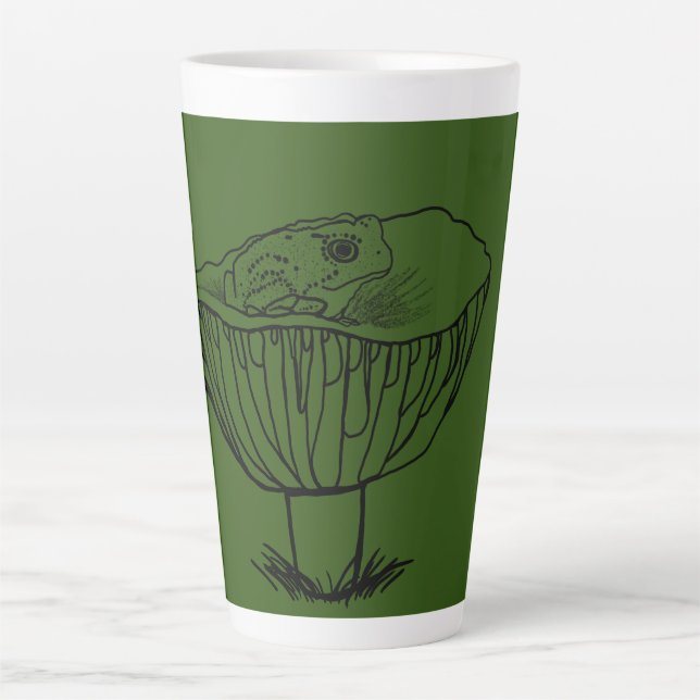 Tasse Latte Froggy sur un champignon (Devant)