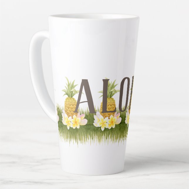 Tasse Latte Frontière Aloha Pineapple (Angle gauche)
