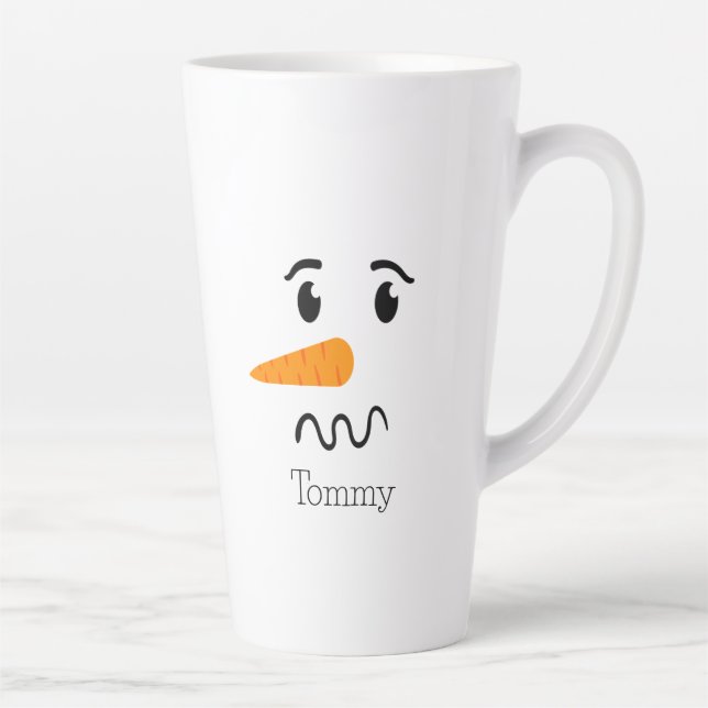 Tasse Latte Frosty, le Snowman, face confuse (Droite)