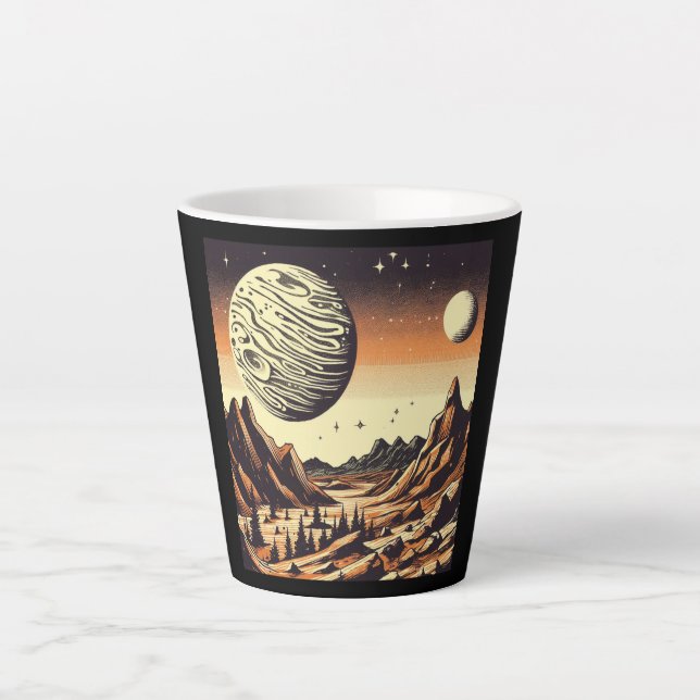 Tasse Latte FSF Mars Paysage Coupe de bois 1 (Devant)