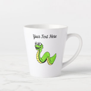 Tasse Latte Fun Cartogramme serpent Gros yeux vert brillant Ja