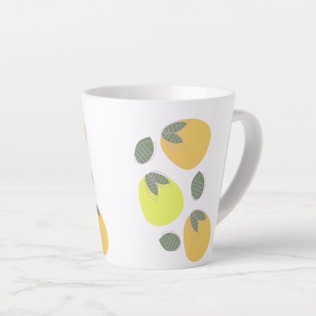 Tasse Latte Fun Mango Orange Jaune Fruit (Angle droit)