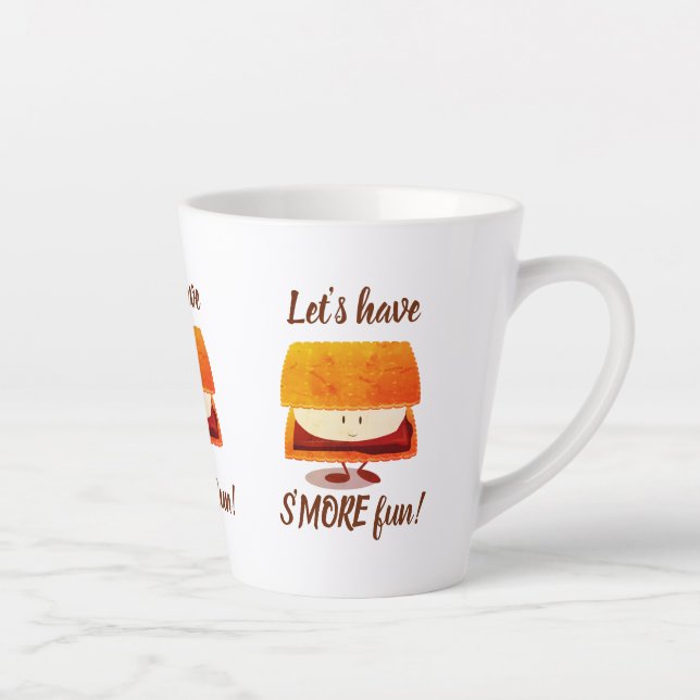 Tasse Latte Fun Pun Smiling Dessin animé (Droite)