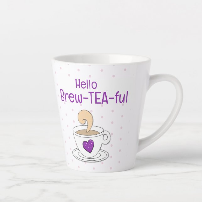 Tasse Latte Fun Tea Puns Coffee Tea Amateurs (Droite)