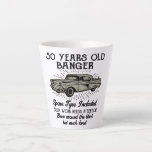 Tasse Latte Funny 50th Birthday Retro Car Banger Date d'ajout<br><div class="desc">Amusant style rétro tresse d'impression latte d'anniversaire. Pneus de rechange de 50 ans inclus, le travail du corps a besoin d'attention, a été dans le bloc mais beaucoup aimé. Quelle bonne tasse pour cet anniversaire. Une bonne idée cadeau pour un fanatique de la moto surtout s'ils sont dans des voitures...</div>