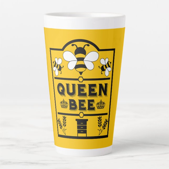 Tasse Latte Funny Apiary Honey Queen Bee (Devant)