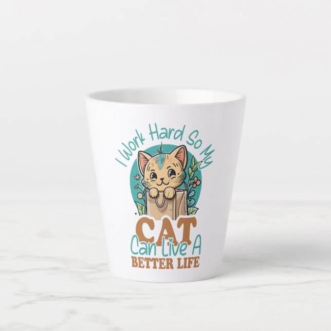 Tasse Latte Funny Cat Lover Quote Cute Kitten Graphic (Devant)