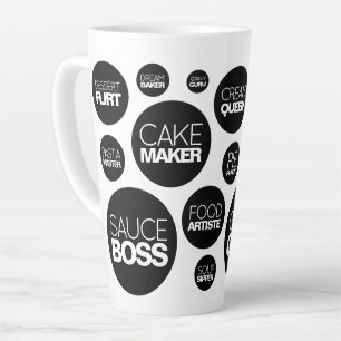 Tasse Latte Funny Cow Spots Cuisinier Chef titres de travail